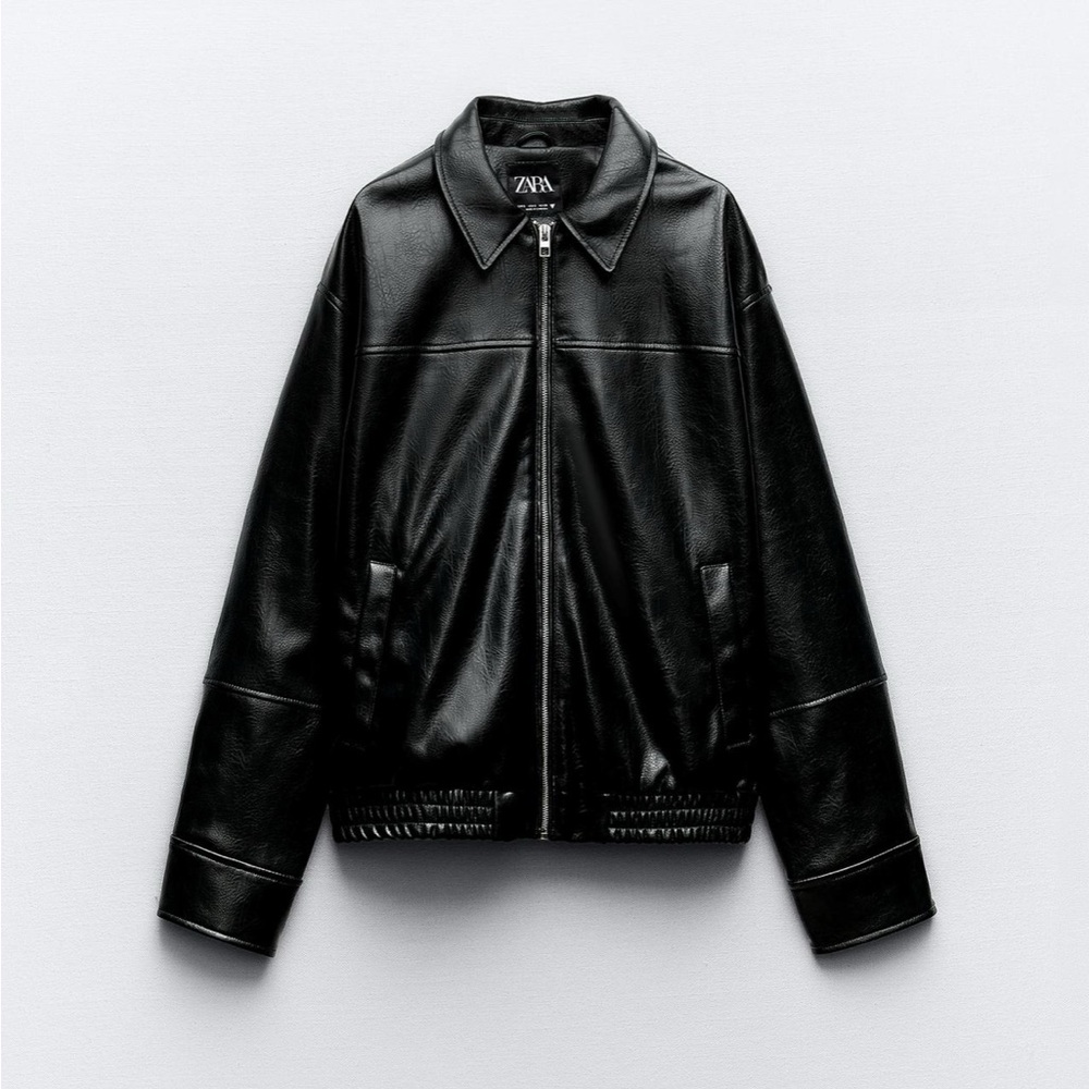 Zara Faux leather bomber jacket